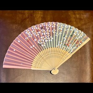NEW Pink Flowering Japanese Fan In Original Box